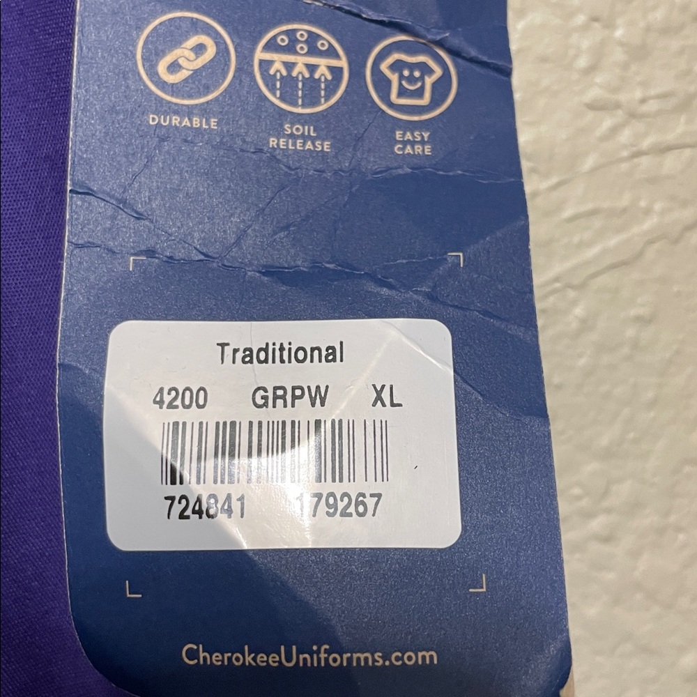 Cherokee Women's Grape Traditional Scrub Pants. NWT. Size XL. - Picture 7 of 13